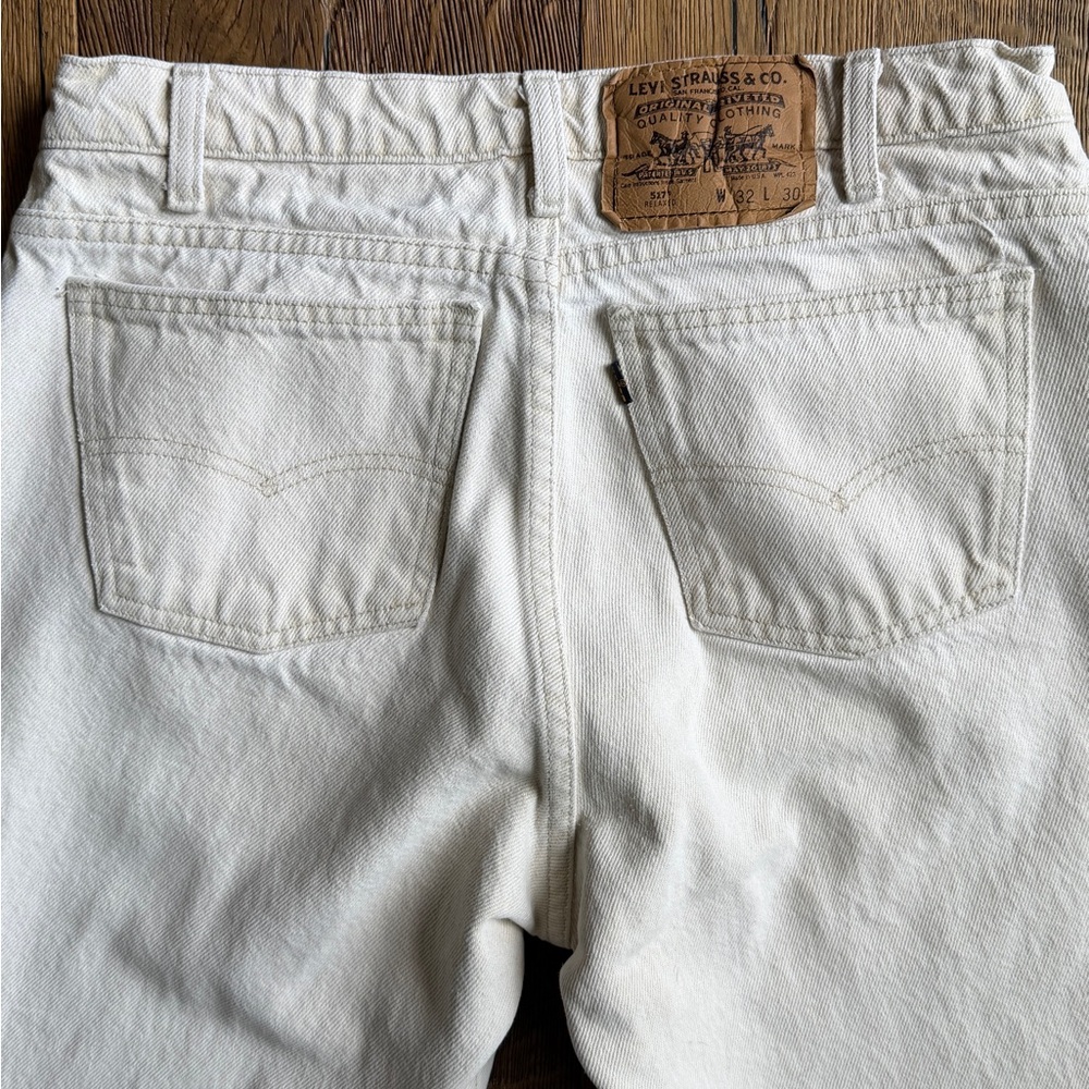 Vintage c. 1991 Levi’s 517 Made in USA Off-White Ecru Bootcut Jeans W32 L30 - Picture 4 of 8